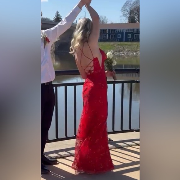 Amarra Red Prom Dress - Picture 3 of 13